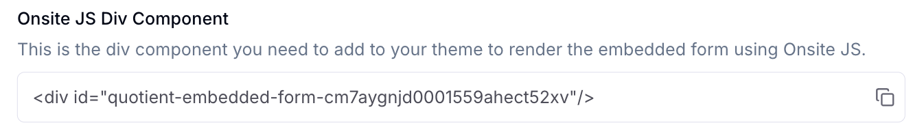 Onsite JS Div Component